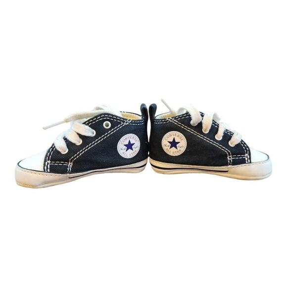 Converse all star 2 pr black & white sz 2 infant/toddler leather chuck taylors - Picture 9 of 14